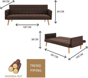 Scandi Modern Chocolate 3 Seater Sofa